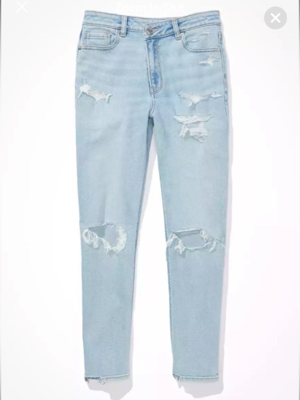 NWT American Eagle Stretch Ripped Crossover Highest Waist Mom Jean size 12